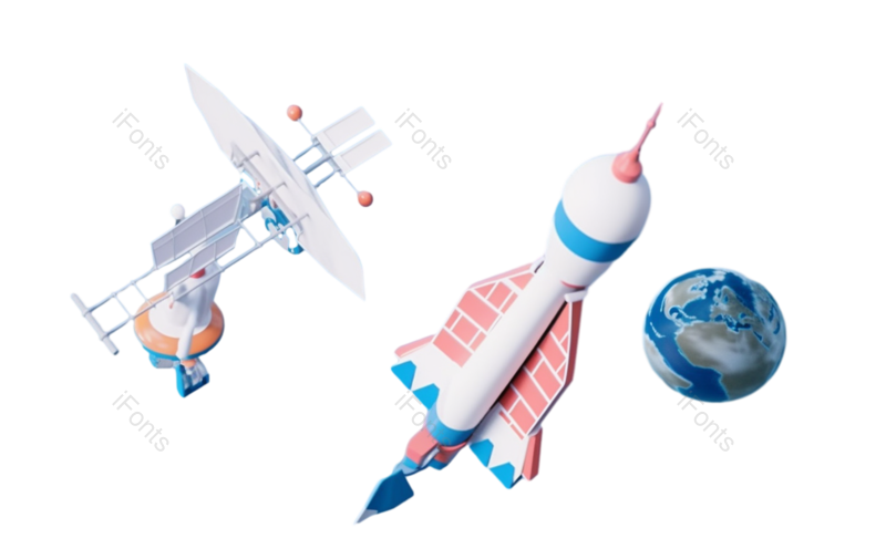 科技图片,科学元素,插画PNG,火箭免抠素材